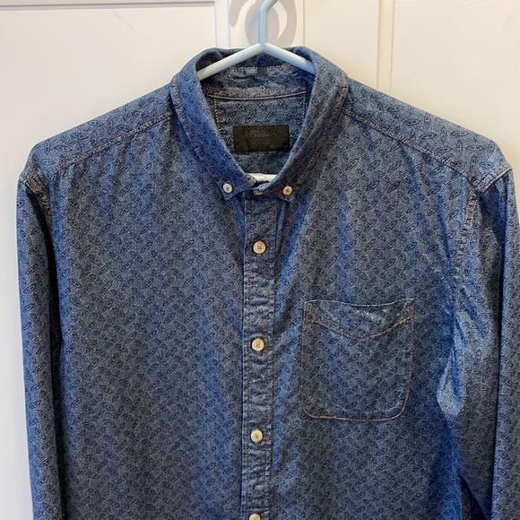 Produkt Shirt, Contemporary Danish Design, Size L, blue  and white Paisley - Picture 2 of 10